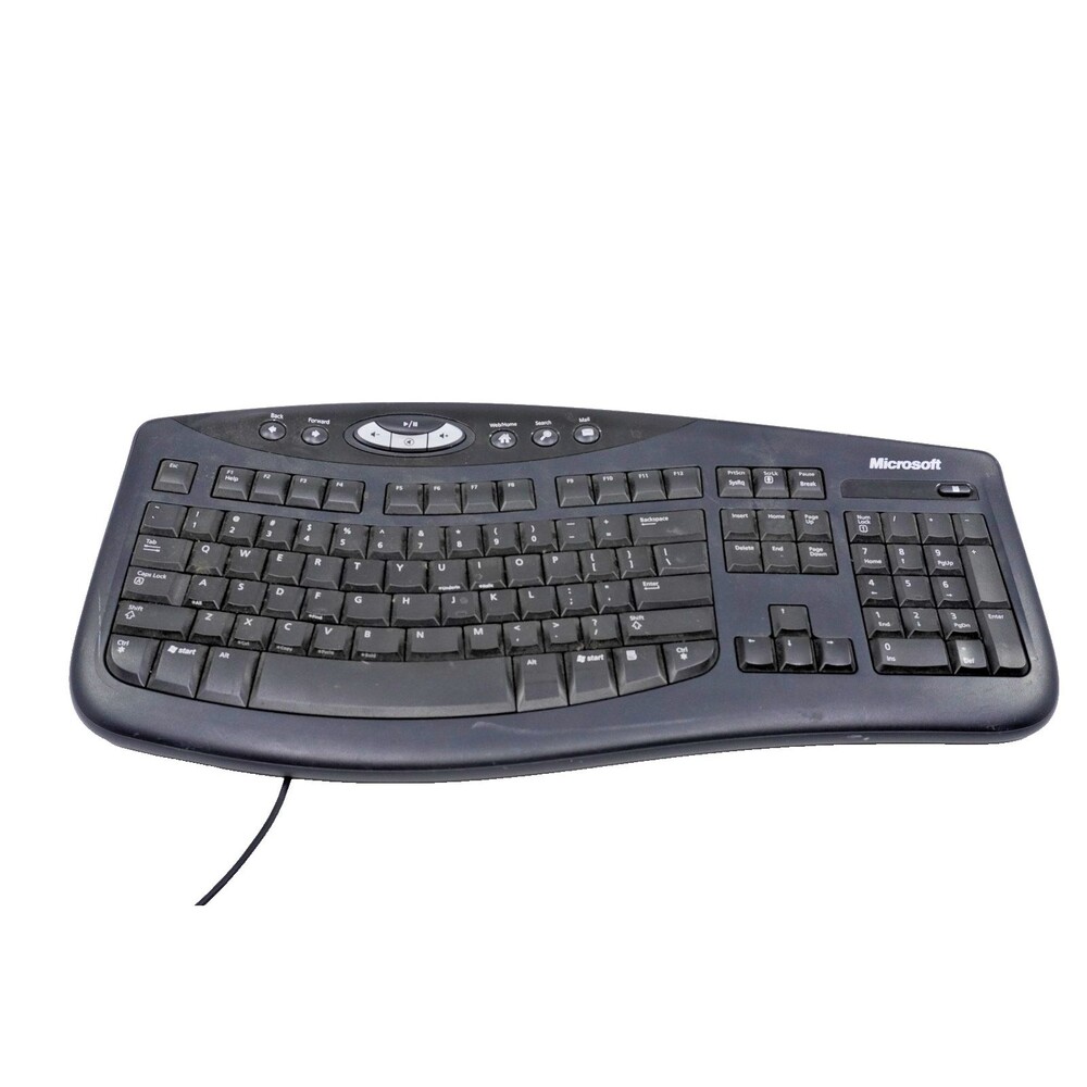 Microsoft Comfort Curve Keyboard 2000 v1.0 USB Wired Ergonomic KU-0459 Tested